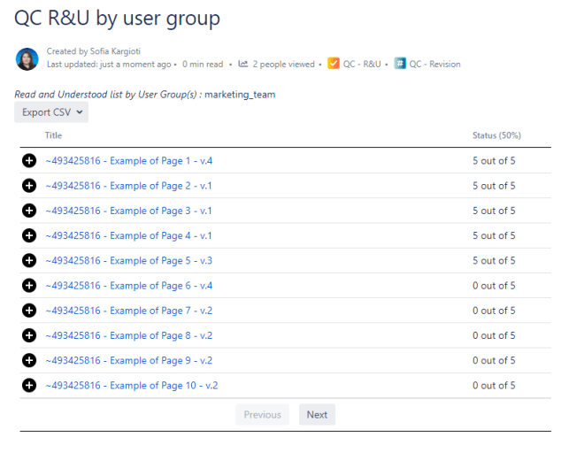 qc r&u by user groups macro